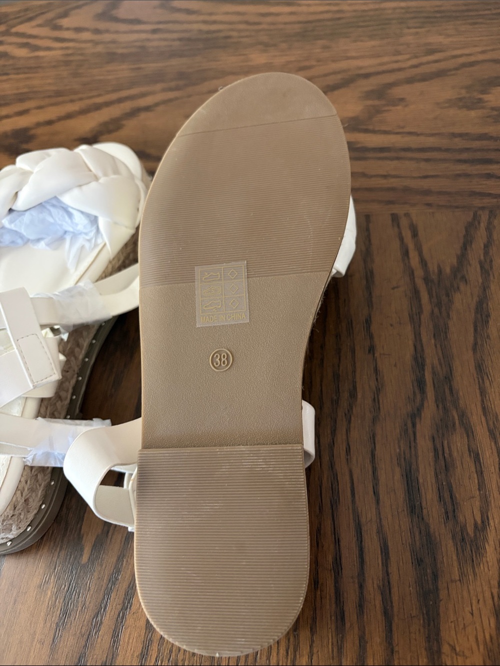 Pretty Little ThingWhite Braided-Strap Women's Espadrille Sandals 38 - Picture 3 of 5
